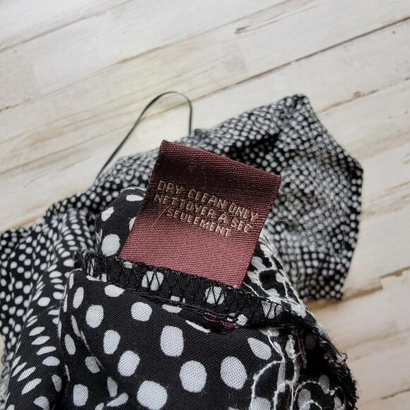 Ranna Gill Anthropologie Black Ruffled Polka Dot Sleeveless Embroidered Blouse 2 - Picture 8 of 8